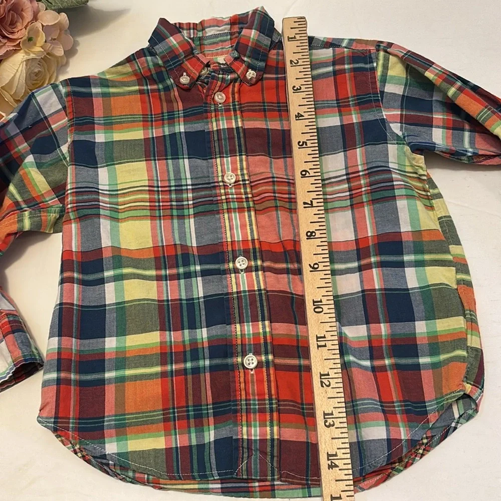 Ralph Lauren 24M Plaid Button Down preppy plaid 24 month Ralph Lauren Yellow